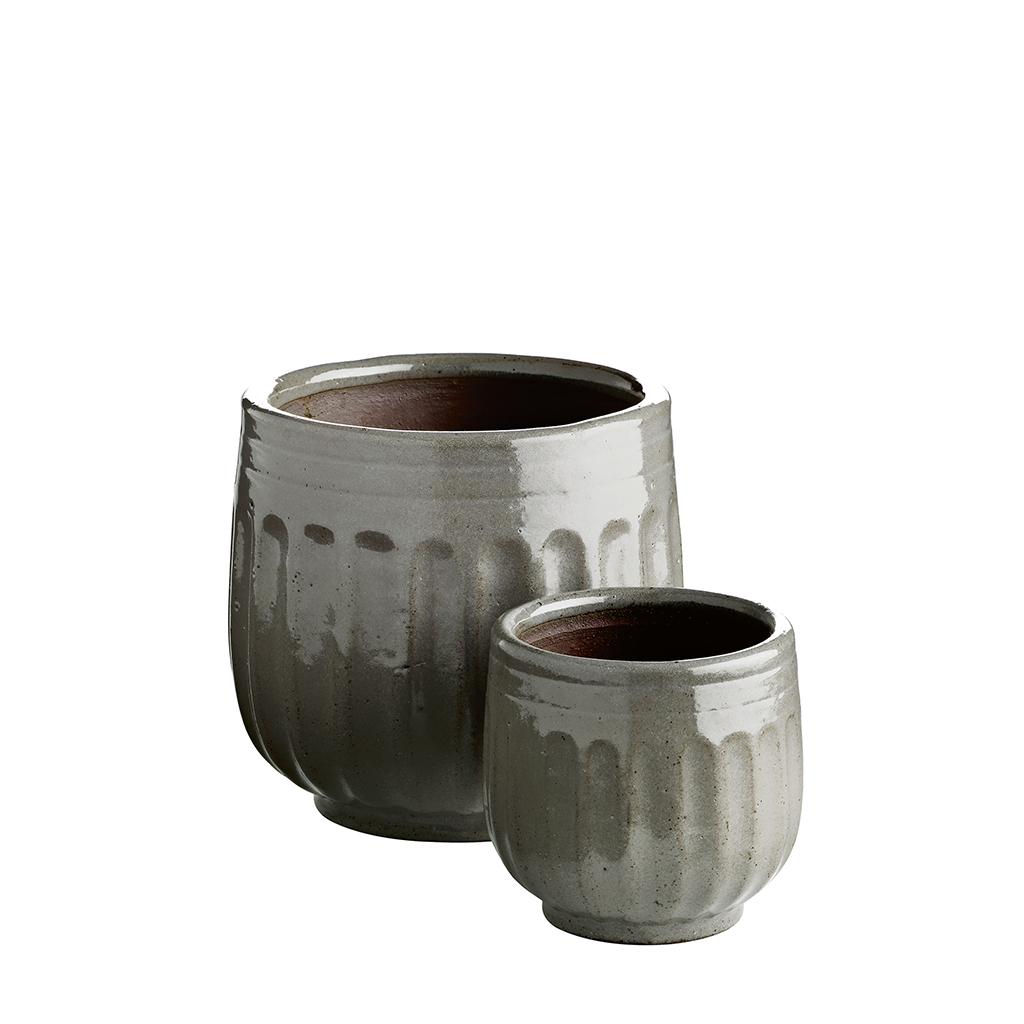 Pot in ceramic, w. grooves, fungi Pots & Co tineKhome 