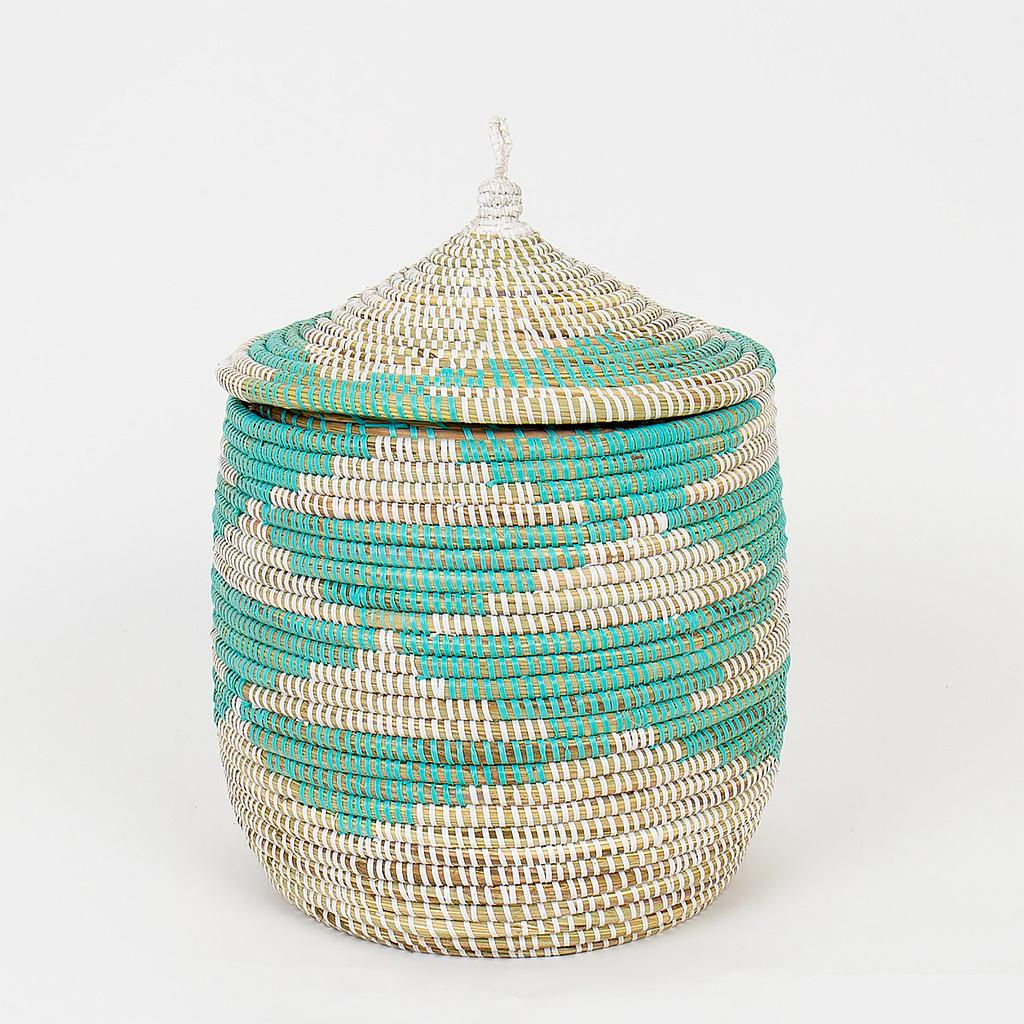 SALLY Basket with lid S, turquoise Homeware Afroart 