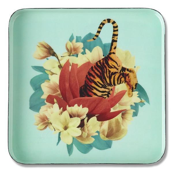 Square trinket tray Tiger Flower 15×15 cm Decorative Trays Gangzaï 