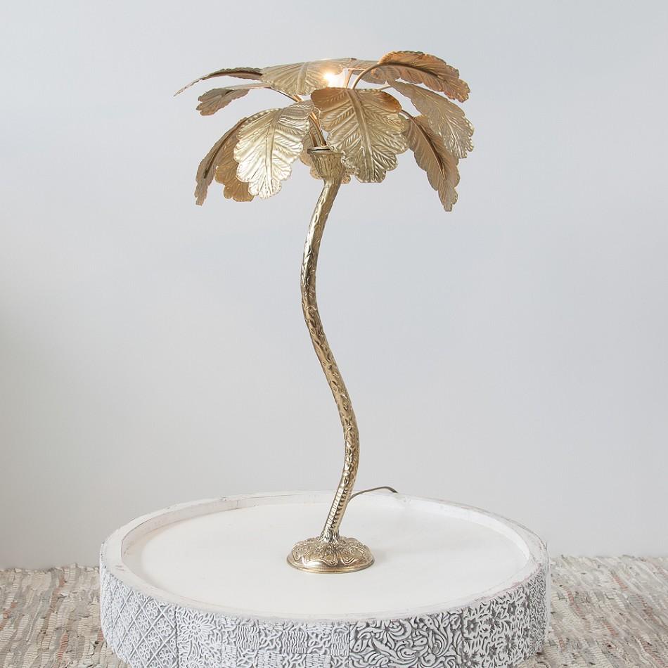 Table Lamp Palm Tree Small Gold Homeware Zenza 