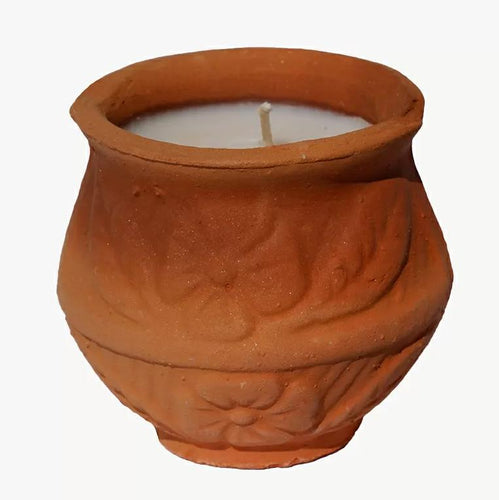 Terracotta Scented Candle Holder 6 x 6.5 x 5 cm Candles Doing Goods 