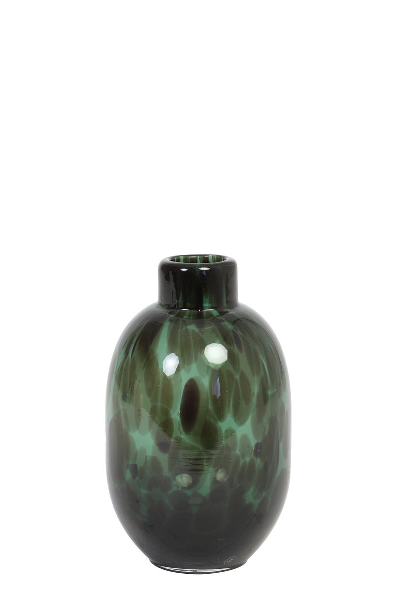 Vase Ø9x15 cm DAKAR glass dark green-black Homeware Light & Living 