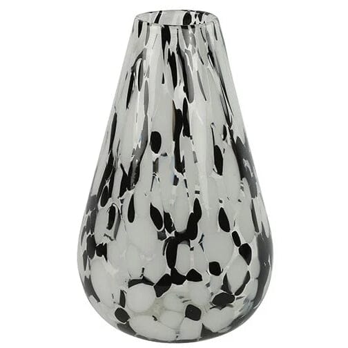 Vase tapered Bilbao Glass white/black L16.5 B16.5 H26cm Decor Decostar 